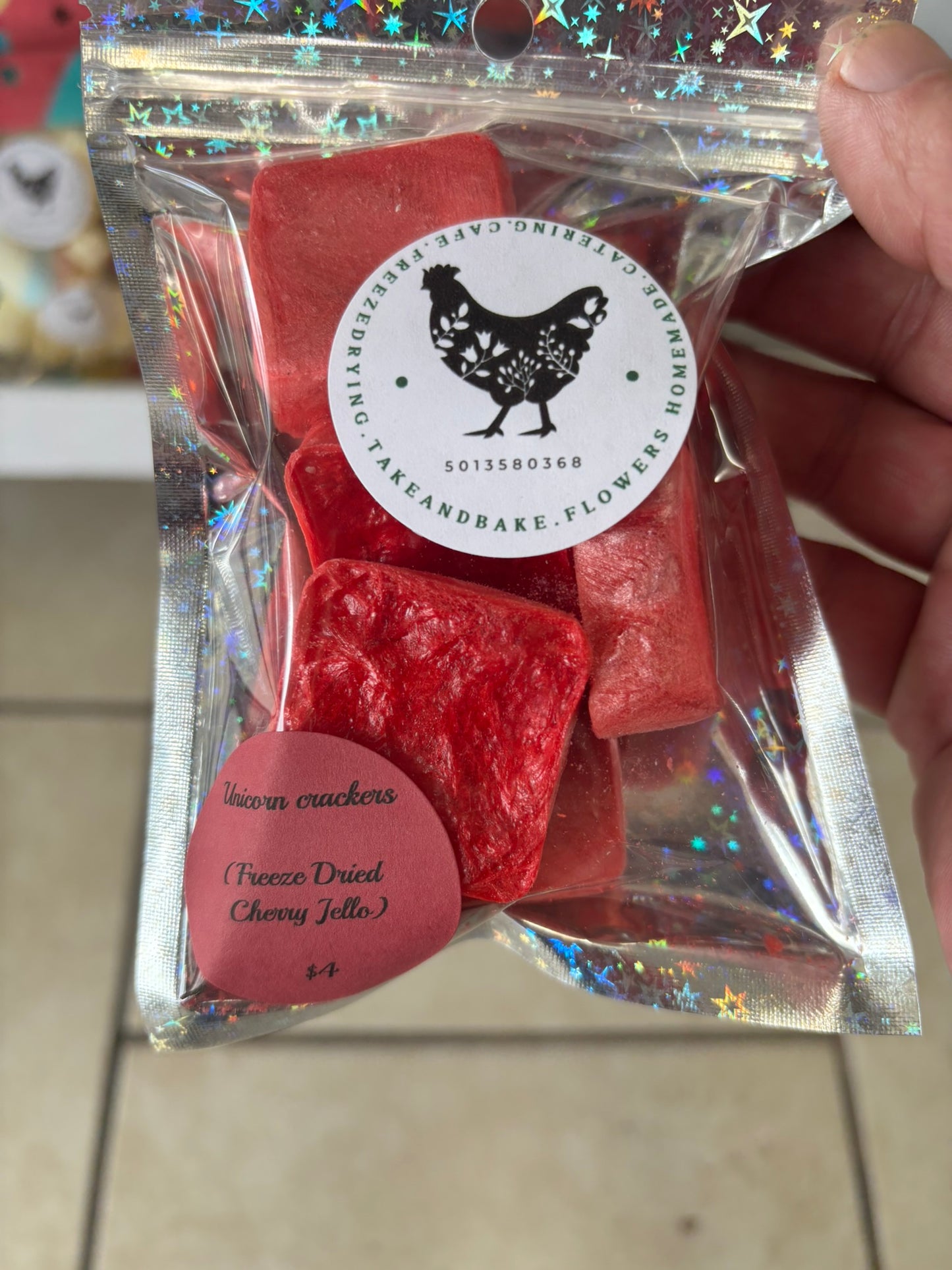 Cherry Jello, Freeze Dried